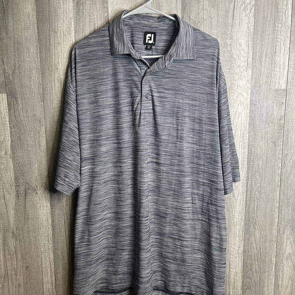 Mens Foot joy Short Sleeve Golf Polo Gray XL Extra Large Heather Pattern - Picture 1 of 8